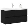 Meuble de Lavabo de Salle de Bain Chêne noir 90 x 39 x 62 cm 616502616502