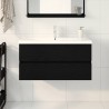 Meuble de Lavabo de Salle de Bain Chêne noir 90 x 39 x 62 cm 616502616502