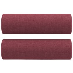 Canapé 3 places avec oreillers décoratifs bordeaux 180 cm tissu 616503616503