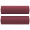 Canapé 3 places avec oreillers décoratifs bordeaux 180 cm tissu 616503616503