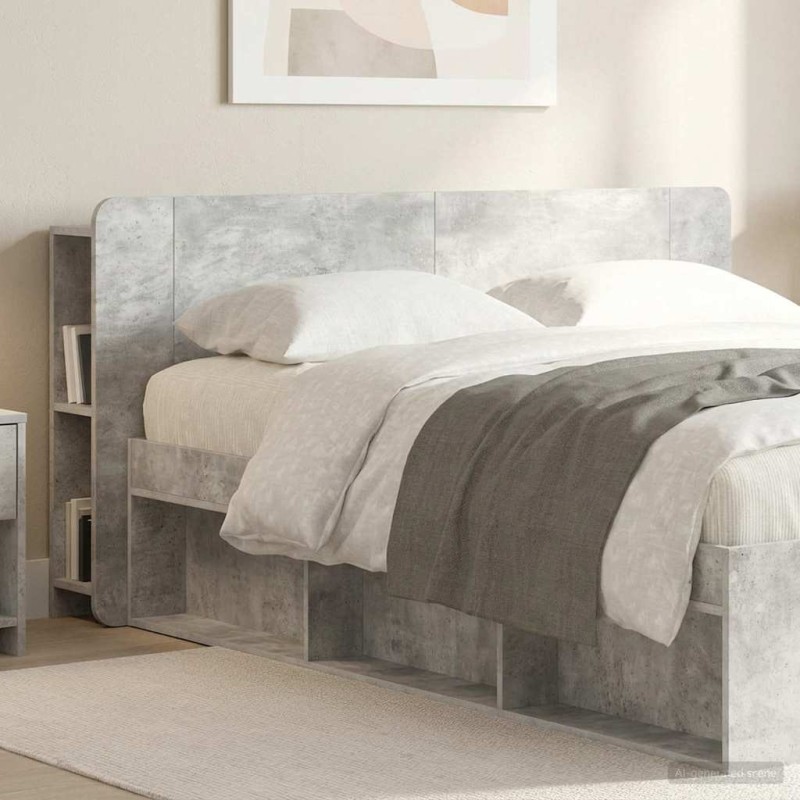 Cabinet de Tête de Lit Gris béton Bois d'ingénierie 616506616506
