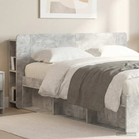 Cabinet de Tête de Lit Gris béton Bois d'ingénierie 616506616506