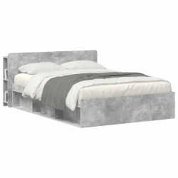 Cabinet de Tête de Lit Gris béton Bois d'ingénierie 616506616506