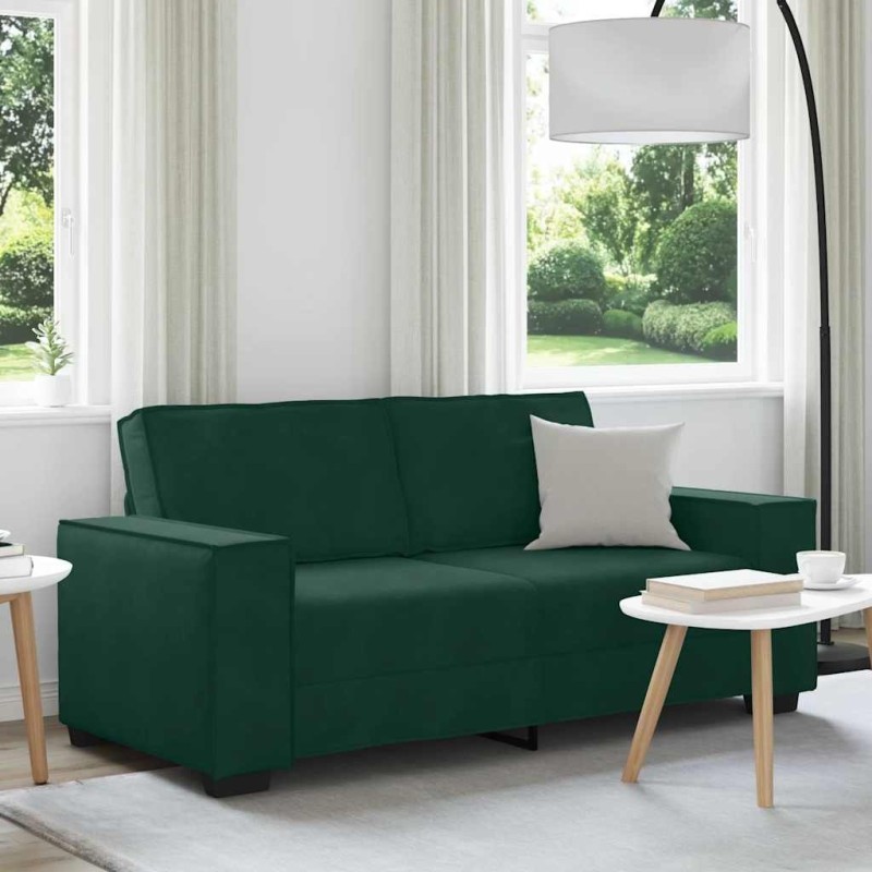 Canapé 2 places vert foncé 180 x 78 x 84 cm velours 616511616511