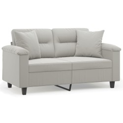 Canapé 2 places avec oreillers gris clair 120 cm 616513616513