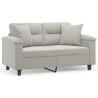 Canapé 2 places avec oreillers gris clair 120 cm 616513616513