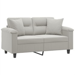 Canapé 2 places avec oreillers gris clair 120 cm 616513616513