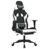 Chaise de jeu de massage et repose-pied Noir blanc Similicuir 616520616520
