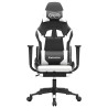 Chaise de jeu de massage et repose-pied Noir blanc Similicuir 616520616520