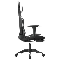 Chaise de jeu de massage et repose-pied Noir blanc Similicuir 616520616520