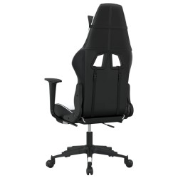 Chaise de jeu de massage et repose-pied Noir blanc Similicuir 616520616520
