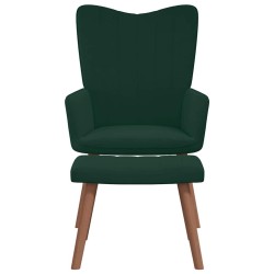 Chaise de relaxation avec repose-pied Vert foncé Velours 616524616524
