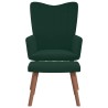 Chaise de relaxation avec repose-pied Vert foncé Velours 616524616524