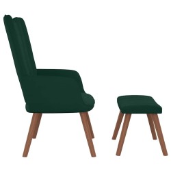 Chaise de relaxation avec repose-pied Vert foncé Velours 616524616524