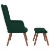 Chaise de relaxation avec repose-pied Vert foncé Velours 616524616524