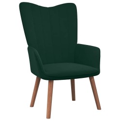 Chaise de relaxation avec repose-pied Vert foncé Velours 616524616524