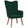 Chaise de relaxation avec repose-pied Vert foncé Velours 616524616524
