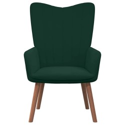 Chaise de relaxation avec repose-pied Vert foncé Velours 616524616524