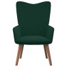 Chaise de relaxation avec repose-pied Vert foncé Velours 616524616524