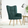 Chaise de relaxation Vert foncé Tissu 616526616526