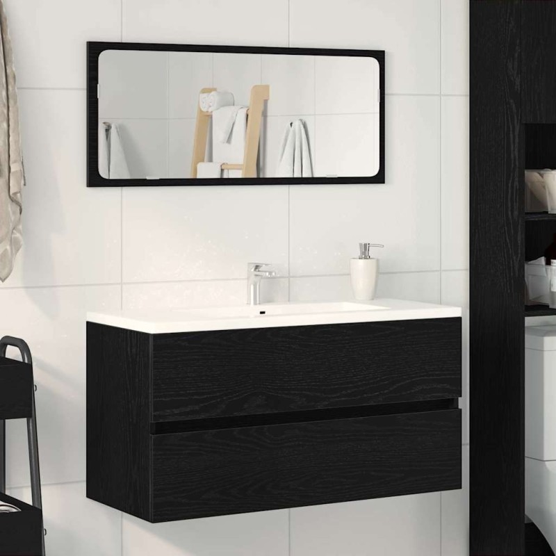 Meuble de Lavabo de Salle de Bain Chêne noir 90 x 38,5 x 45 cm 616528616528