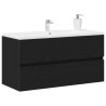 Meuble de Lavabo de Salle de Bain Chêne noir 90 x 38,5 x 45 cm 616528616528