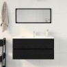 Meuble de Lavabo de Salle de Bain Chêne noir 90 x 38,5 x 45 cm 616528616528