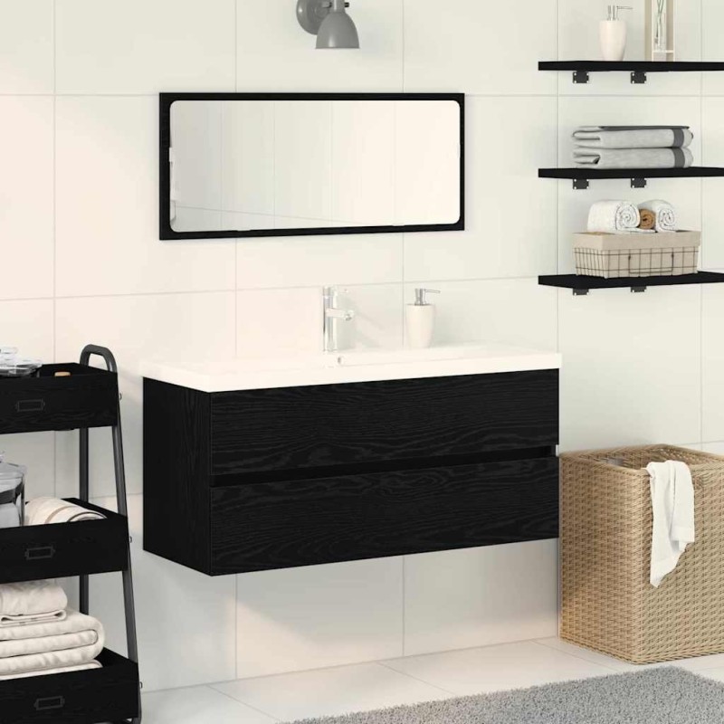 Meuble de Lavabo de Salle de Bain Chêne noir 90 x 39 x 62 cm 616532616532
