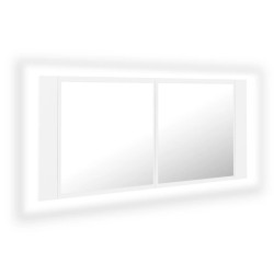 Armoire salle de bain à miroir LED Blanc 100x12x45 cm Acrylique 616534616534