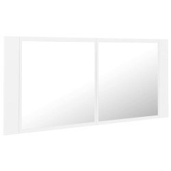 Armoire salle de bain à miroir LED Blanc 100x12x45 cm Acrylique 616534616534