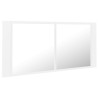Armoire salle de bain à miroir LED Blanc 100x12x45 cm Acrylique 616534616534