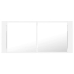 Armoire salle de bain à miroir LED Blanc 100x12x45 cm Acrylique 616534616534