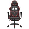 Chaise de jeu avec repose-pied Noir/rouge bordeaux Similicuir 616537616537
