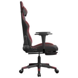Chaise de jeu avec repose-pied Noir/rouge bordeaux Similicuir 616537616537