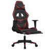Chaise de jeu avec repose-pied Noir/rouge bordeaux Similicuir 616537616537