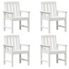 Chaise de jardin 4 pcs Blanc 65,5 x 59 x 88 cm Polyéthylène 616538616538
