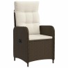 Chaise de jardin inclinable Marron et crème blanche 616539616539