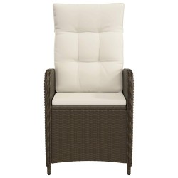 Chaise de jardin inclinable Marron et crème blanche 616539616539