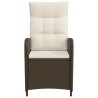 Chaise de jardin inclinable Marron et crème blanche 616539616539