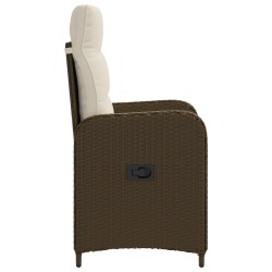 Chaise de jardin inclinable Marron et crème blanche 616539616539