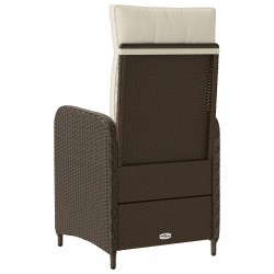 Chaise de jardin inclinable Marron et crème blanche 616539616539