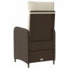 Chaise de jardin inclinable Marron et crème blanche 616539616539