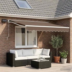 Cadre de store manuel avec LEDs Taupe 2,5 x 2 m 616544616544