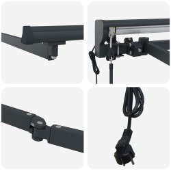 Cadre de store rétractable électrique Anthracite 3 x 2 m Acier 616545616545