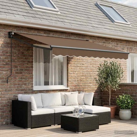 Auvent rétractable Taupe 3,5 x 2,5 m 616546616546