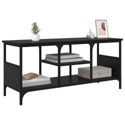 Meuble TV Chêne noir 100 x 35 x 45 cm Bois d'ingénierie et fer 616547616547
