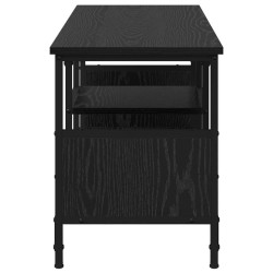 Meuble TV Chêne noir 100 x 35 x 45 cm Bois d'ingénierie et fer 616547616547