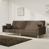 Canapé-lit à 2 places avec deux oreillers taupe tissu 616553616553