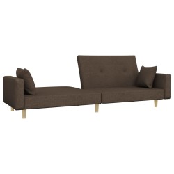 Canapé-lit à 2 places avec deux oreillers taupe tissu 616553616553