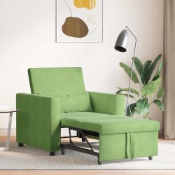 Canapé-lit escamotable simple avec des roues Vert clair Velours 616558616558
